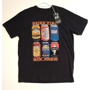 Weird Fish Six Pack Beer Can Artist Wear The Weekend Navy Novelty T Shirt M